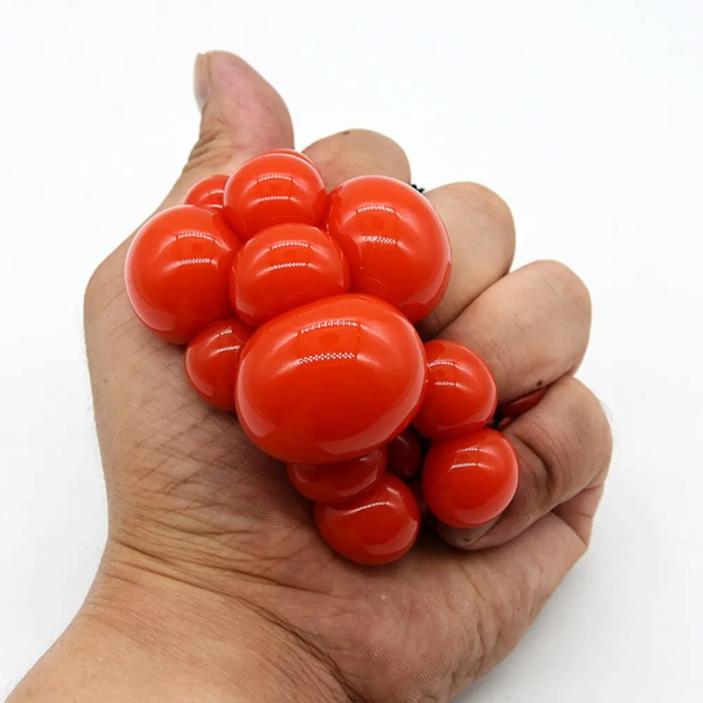 Милый шар для снятия стресса Novetly Squeeze Ball рука запястье упражнения антистресс слизи Виноград Мяч Игрушка Забавные игрушки-гаджеты