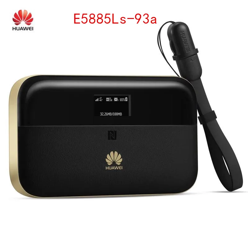 Черный Разблокировка HUAWEI E5885Ls-93a cat6 мобильный wifi PRO2 с аккумулятором 6400 мАч и одним RJ45 LAN Ethernet портом E5885 роутером - Цвет: Черный