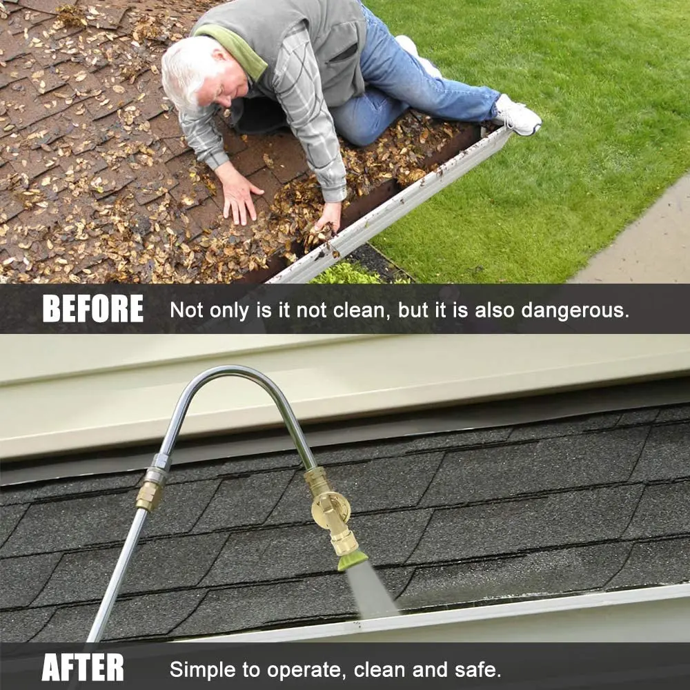 Pivoting Coupler With 1/4" Quick Connection Pressure Washer Attachment 4500 PSI Gutter Cleaner pressure washer attachment