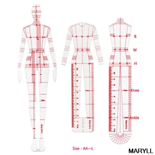 1 conjunto de moda feminina desenho régua figura modelo de desenho para design de moda modelo de esboço modelo de escola feminina acessórios