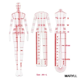 1 conjunto de moda feminina desenho régua figura modelo de desenho para design de moda modelo de esboço modelo de escola feminina acessórios