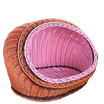 

Removable pet nest rattan pet nest straw kennel summer durable rattan cat litter