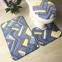 Коралловый бархатный коврик для ванной комнаты, туалетный коврик из трех частей, водопоглощающий нескользящий коврик для ванной комнаты