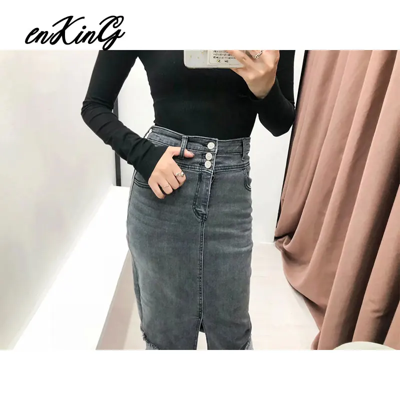 Английская винтажная Высокая уличная Лоскутная обтягивающая Сексуальная Джинсовая юбка миди для женщин faldas mujer moda длинные юбки для женщин
