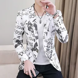 Korean version of the small suit men's slim top 2021 new spring and autumn trend handsome casual single suit men's jacket Korean version of the small suit men's slim top 2021 new spring and autumn trend handsome casual single suit men's jacket