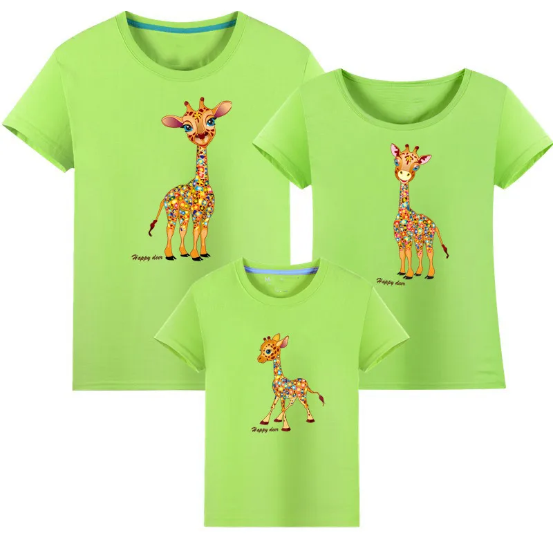 Семейная летняя футболка в полоску с короткими рукавами Одинаковая одежда для