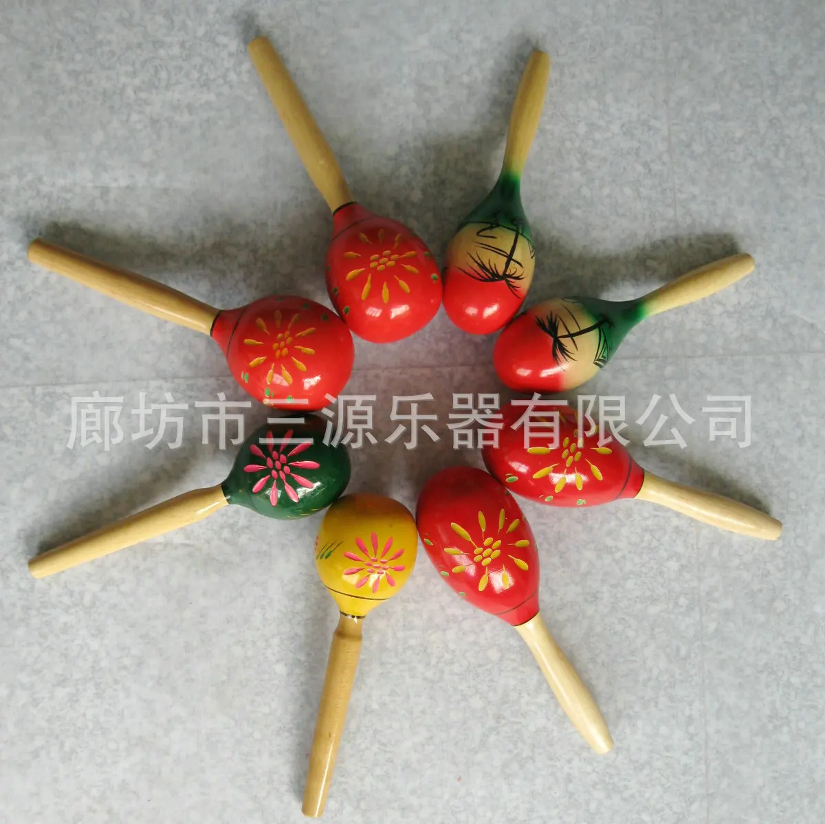25 см Большой размер деревянные maracas цвет ручной работы резьба maracas Orff детей раннего образования Игрушка песок молоток