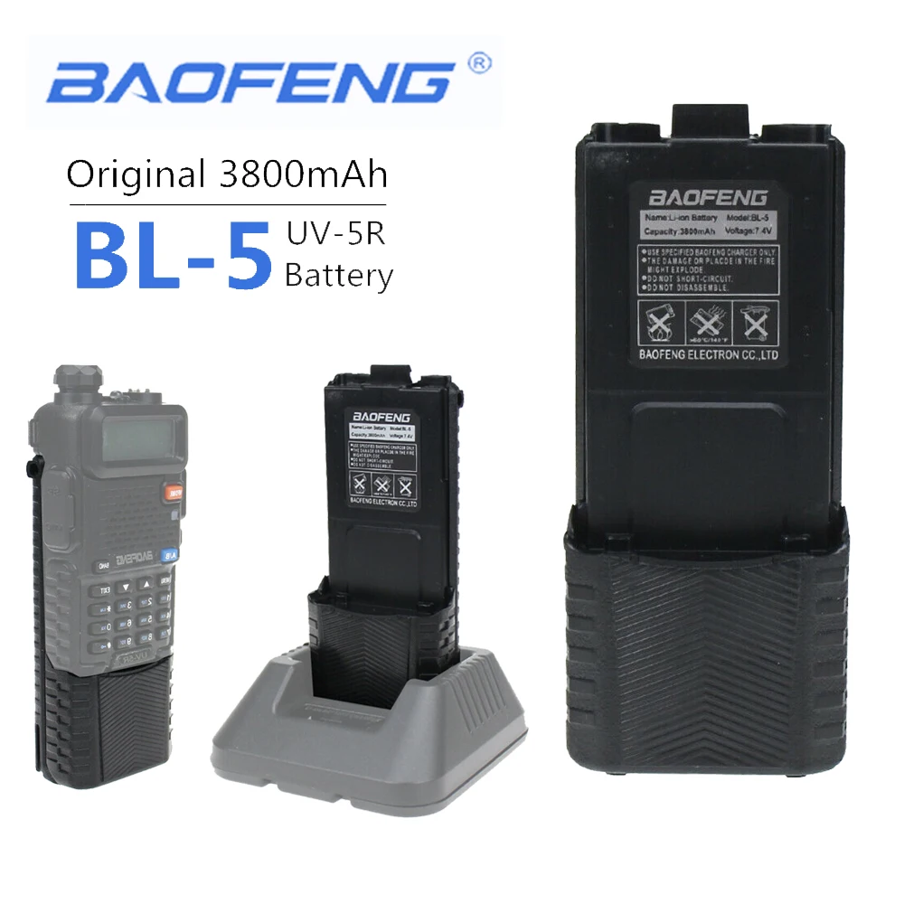 Новый 100% Оригинал Baofeng UV-5R 3800 мА/ч иди и болтай Walkie talkie “иди увеличить BL-5 7 4 V