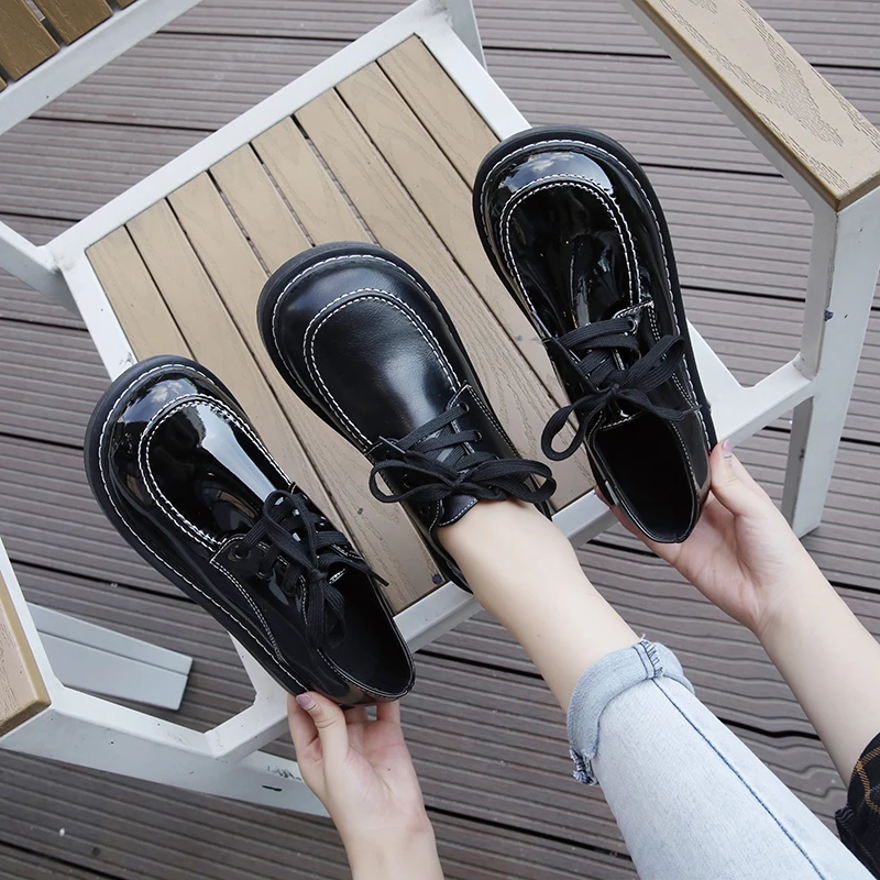 

Soft Round Toe 2019 Women Shoes Oxfords Women's All-Match Modis Casual Female Sneakers Dress Comfortable Nurse Cross Leather