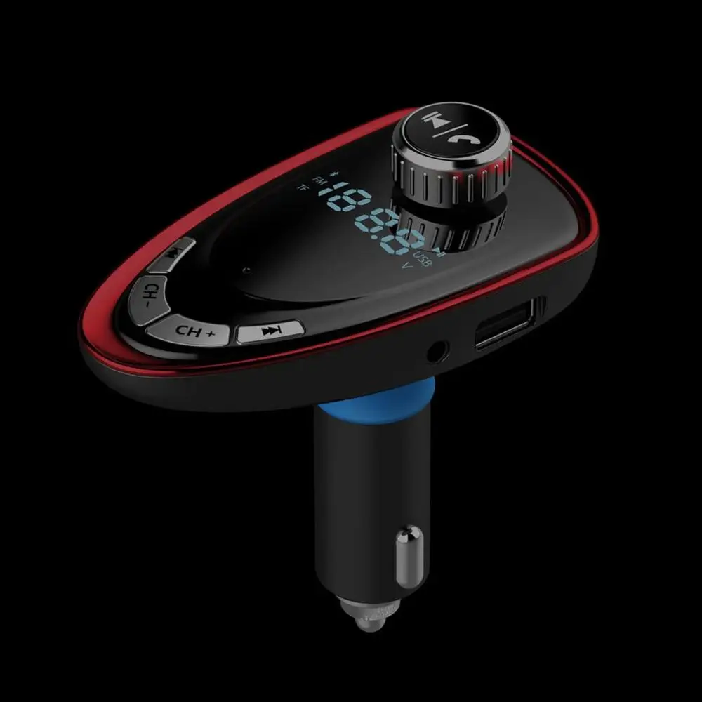 Красный Высококачественный Bluetooth fm-передатчик, Автомобильный MP3-плеер, fm-модулятор, громкая связь, светодиодный дисплей, автомобильный комплект, USB зарядное устройство, поддержка карт TF - Название цвета: Красный