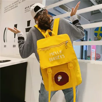 

LENLEI 2020 NEW College style literature and art small fresh canvas student schoolbag female Korean wild large capacity backpack