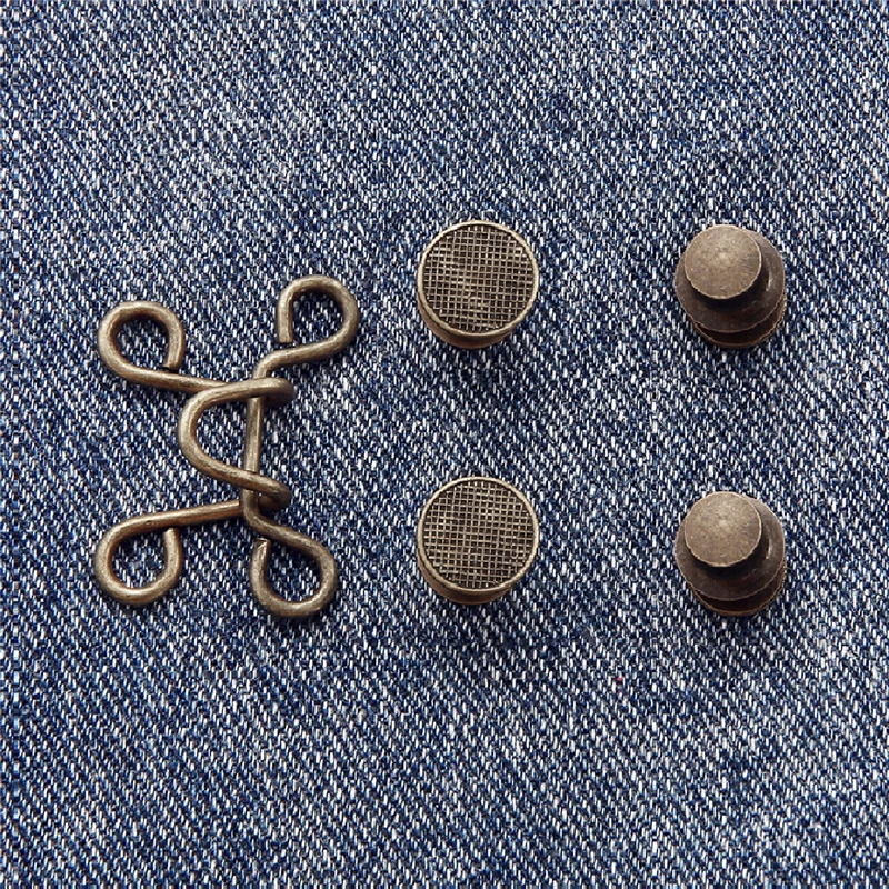 RichLuck Jeans Button, 4 Sets Adjustable Star Button for Jeans, Detachable  Decorative Waist Buckles, Perfect Fit Tighten Waist Adjustment Instant