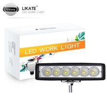 LKT 1 sztuk 18W Flood LED światło robocze ATV Off Road lampa przeciwmgielna 12V 24V listwa świetlna SUV 4WD dla pojazd terenowy samochodów ciężarowych