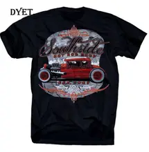 Fashion Printed T-Shirt Pure Cotton Men Southside Hot Rod T-Shirt Rockabilly Old Skool S-Xl Custom Vintage Route 66Cool Tees(China)