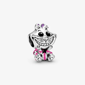 

2020 Spring New Beads Wonderland Cheshire Cat Charms fit Original Pandora Bracelets Women DIY Jewelry