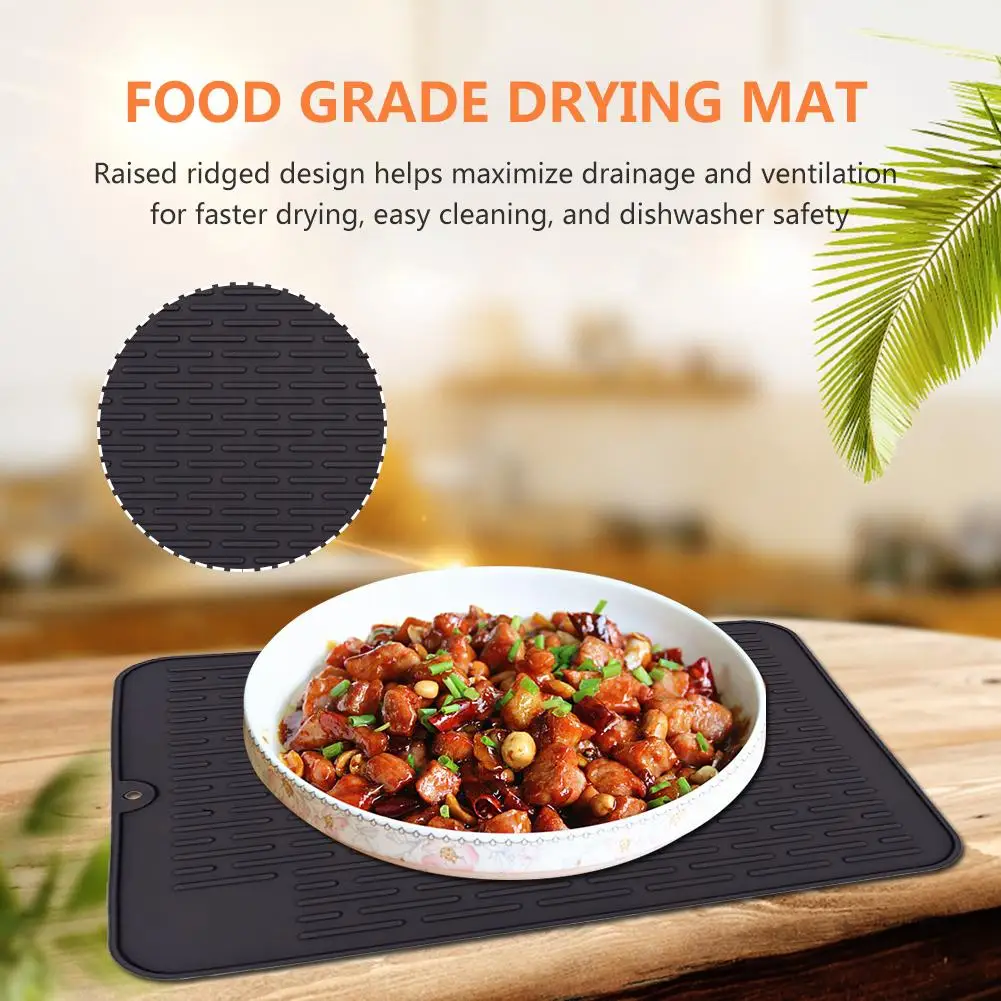 40*30 см силиконовый сливной коврик для обеденного стола, изоляционный коврик для кухонной раковины, коврик для сушки посуды