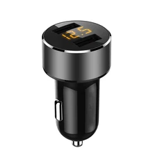 Автомобильное зарядное устройство A с двумя usb-портами для мобильного телефона, светодиодный дисплей, автомобильное зарядное устройство, зарядное устройство для прикуривателя