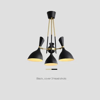 

3 Creative living room lamp modern minimalist LED home wrought iron fashion bedroom restaurant chandelier art hotel hall light