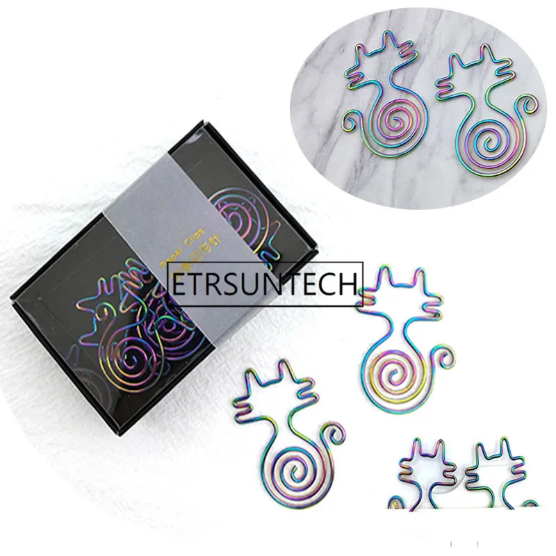 

100sets Paper Clips Cat Shape Cute Innovative Rose Gold Rainbow Paper Clips For Scrapbooks Notebook Gift For Children