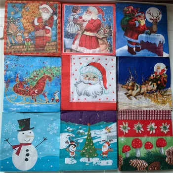 

Decoupage wedding vintage napkins paper elegant tissue Santa Claus snow man Elf birthday Guardanapo party beautiful serviettes
