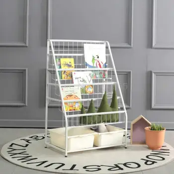 

Children's Toy Storage Rack Kindergarten Storage Cabinet Organizer Sorting Rack Baby Simple Iron Bookshelf
