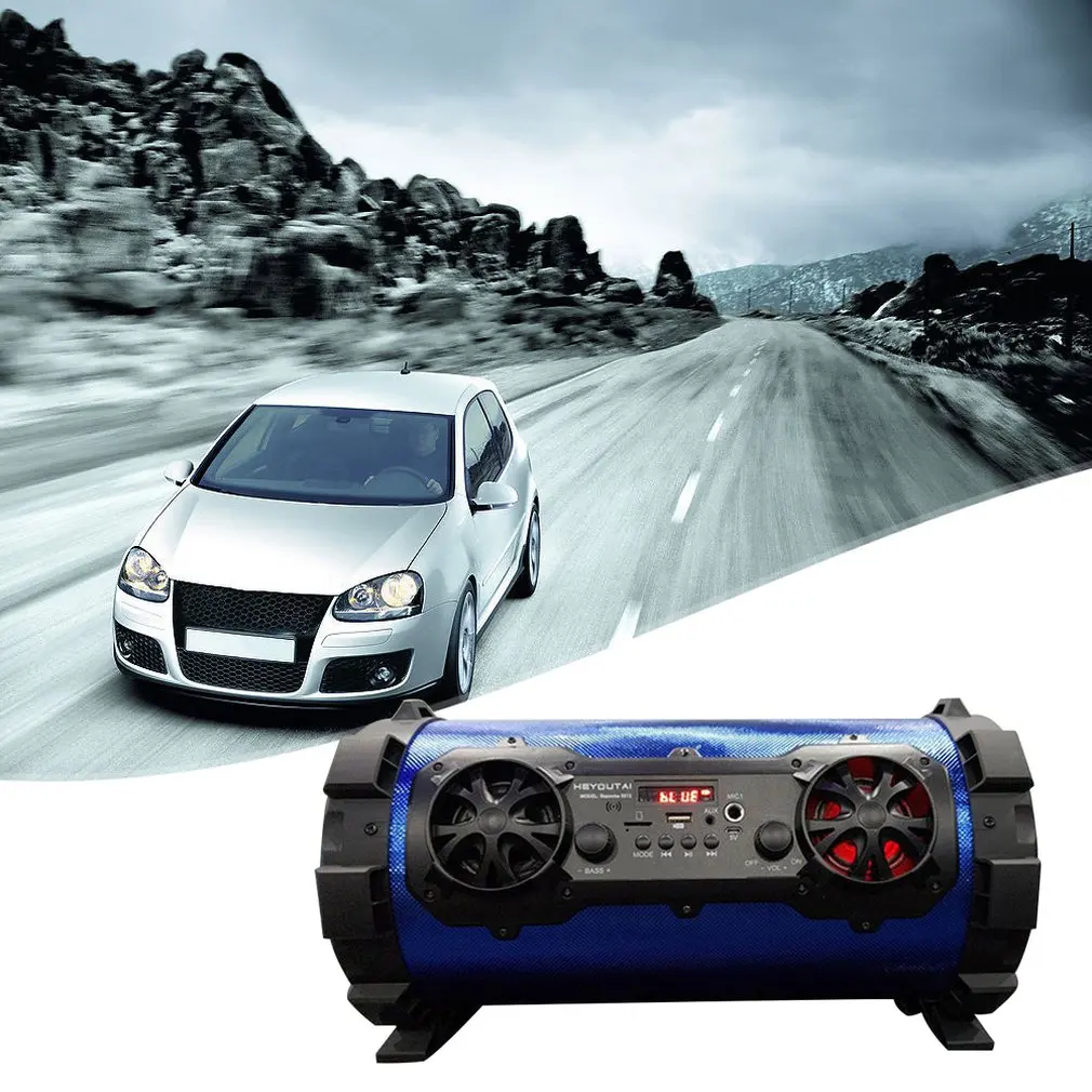 Led Flashing Light Bluetooth Speaker Car Subwoofer With Radio Card Car Stereo Car Channel Amplifier With Hands-Free Calling