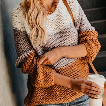 

Fashion 2019 Autumn Winter Women Thick Knitted Sweater Long Sleeve Casual Jumper Female Warm Pullover Knitwear