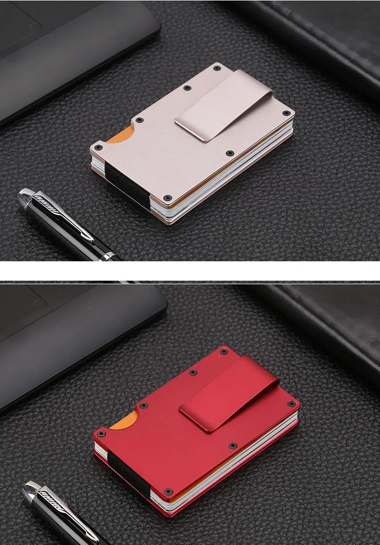 Металлический держатель для кредитных карт, Rfid кошелек, 593 блокировка, портативный держатель для ID карт, Чехол для карт, мужской Алюминиевый зажим, Карманный держатель для карт