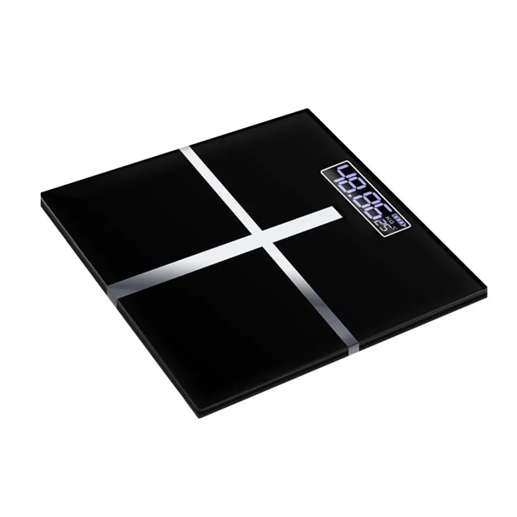 Большой экран бытовые электронные весы для ванной usb зарядка ЖК цифровой дисплей Автоматическая Индукционная весовая шкала - Цвет: Black