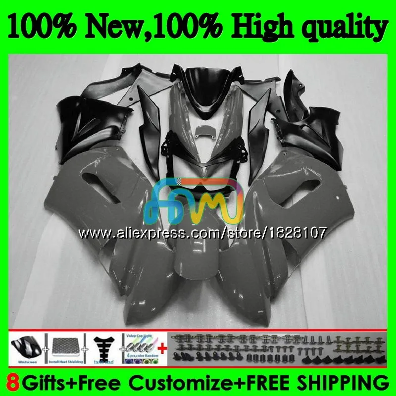 No. 1 Корпус для KAWASAKI 650R ER6 F 650 R ER 6 F ER6F 06 650R-ER6F 6BS. 21 ER-6F ER 6F 06 07 08 2006 2007 2008 обтекатель комплект глянцевый серый - Цвет: No. 1