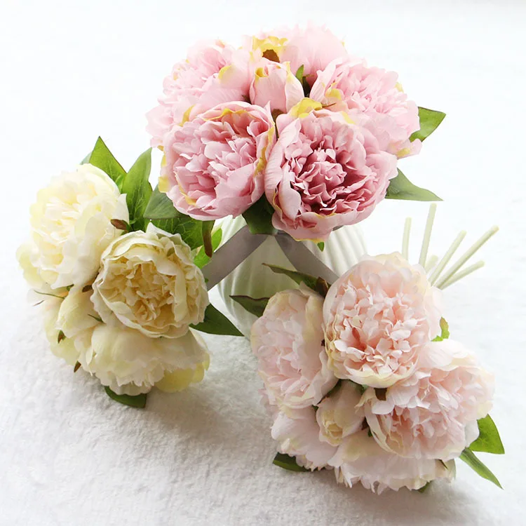

Imitation Flowers European Style 6 Head Shouzha Peony Bouquet Home Photography Decoration Herbaceous Peony Artificial Flower Wed