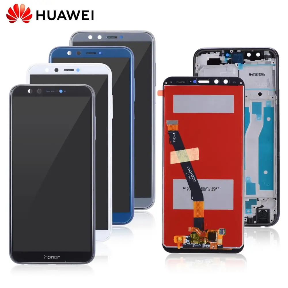Дешево дисплей для HUAWEI Honor 9 Lite экран в сборе с тачскрином на рамке Оригинал 5.65 черный белый золото серый синий lld al00 al10 tl10