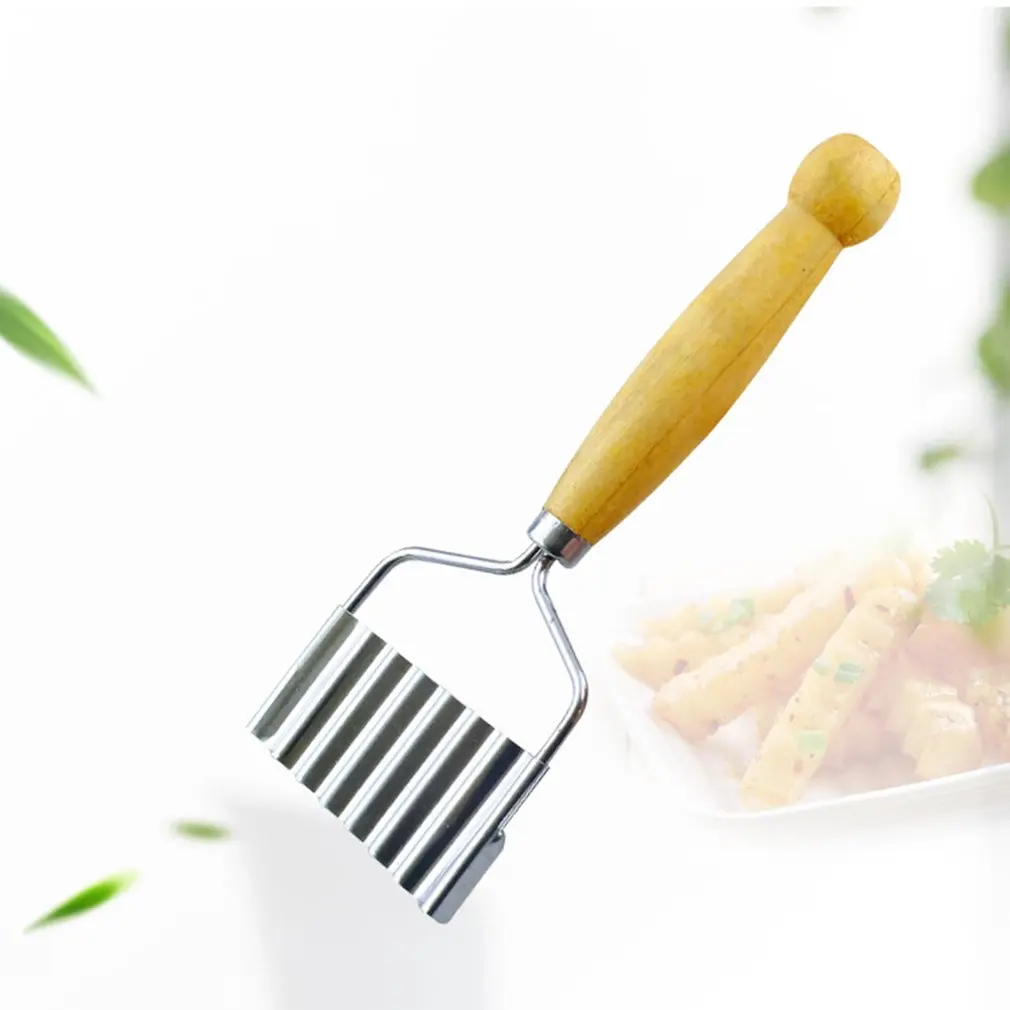 Wolftooth картофельный волнистый нож с деревянной ручкой из нержавеющей стали шпатель картофеля резак кухонный клипер