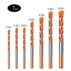 Jeu d'embouts hélicoïdaux en carbure de m à 12mm pour mur, brique, ciment, béton, verre, bois, 7 à 12 pièces 
