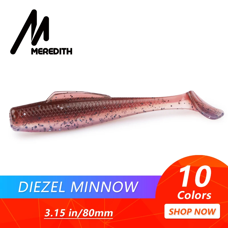 MEREDITH DieZel блесна 80 мм 5,9 г мягкие приманки для рыбалки 3,1" 8 шт./лот силиконовые искусственные плавающие пластиковые приманки воблеры