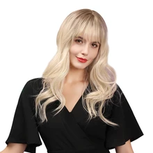 Фэнтези Мода Нежный волнистый блонд парик экологически чистый материал женские градиентные волосы для вечеринок, повседневной жизни Высокое качество боб парик