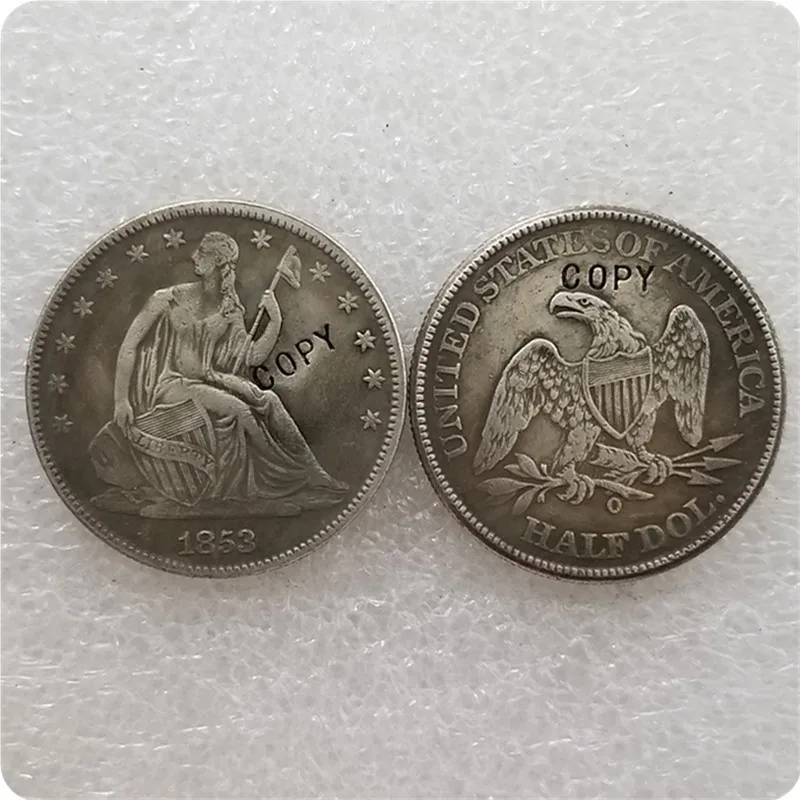 США 1853-O сидящий LIBERTY 50-центовая Монета КОПИЯ памятных монет-копии монет медаль коллекционные монеты
