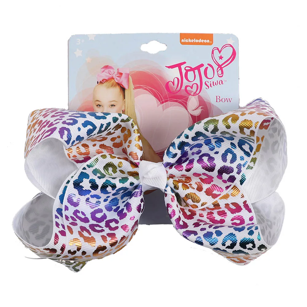 7" Valentine's Day Jojo Siwa Hair Bows for Girls Print Ribbon Handmade Bowknot Hair Clip Hairgrip Party Hair Accessories - Цвет: 2