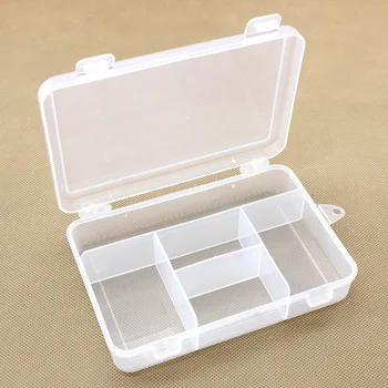 

5 Grid Transparent Plastix Box Jewelry Tools Storage Boxes Component Parts Small Hardware Container Tool Box