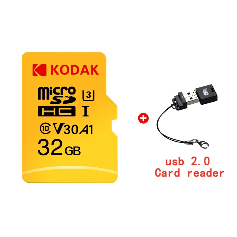 KD-TF-U3-32G-292 Kodak U3 карта памяти 32 Гб 64 Гб 128 ГБ 256 ГБ 512 ГБ Micro SD карта TF флэш-карта micro SD carte для карт телефона add Card reader292 - Емкость: KD-TF-U3-32G-292