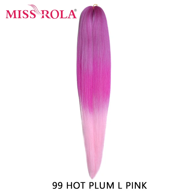 Miss Rola Synthetic 26 Inches 75g Kanekalon Hair Wholesale Bulk Braid Hair Extension Pre Stretched Pink Blonde Twist Jumbo Braid #Blue