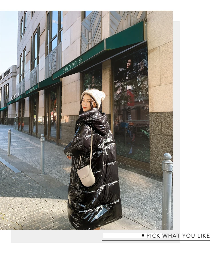 Dames Jassen зимняя куртка женская супер толстая парка Manteau Femme Hiver Hat гладкая ткань размера плюс Harajuku теплое длинное пальто