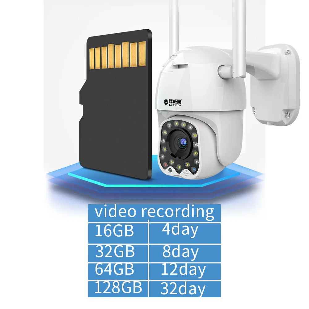 

1080P Outdoor PTZ IP Camera Auto Tracking 2MP Cloud Home Security Wifi Camera 5X Digital Zoom Speed Dome Camera with Siren Light