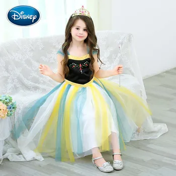 

Disney Children Dress Clothing For Frozen ANNA Pricess Kids 5-Layer Snow Skirt Girl Skirt Gift