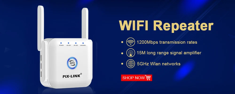 5Ghz Wireless WiFi Repeater 1200Mbps Router Wifi Booster 2.4G Wifi