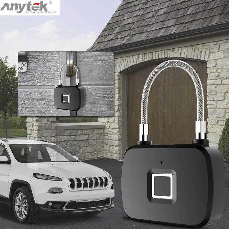 Умный замок отпечатков пальцев Anytek L13 безопасности без ключа Противоугонная для дверного навесного замка багажный замок для чемодана Inteligente Водонепроницаемый замок