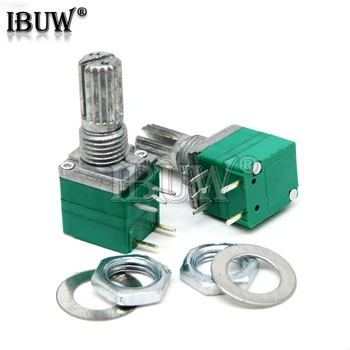 

5pcs RV097NS 5K 10K 20K 50K 100K 500K B5K with a switch audio 5PIN shaft 15mm amplifier sealing Potentiometer