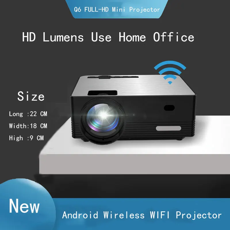 

Thinyou Q6 Smart Android Wireless WIFI Bluetooth Portable mini Projector Full-HD 1280*720P Proyector Beamer Home Theater