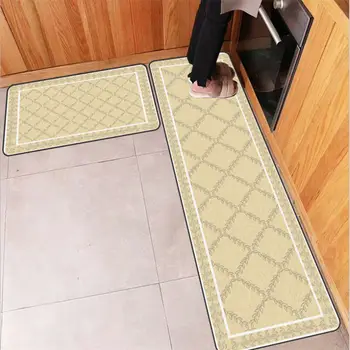 

Door Mat Entrance European Yellow Leaf Pattern Kitchen Mat Christmas Decorations for Home 100% Polyester Wrinkle-Resistant