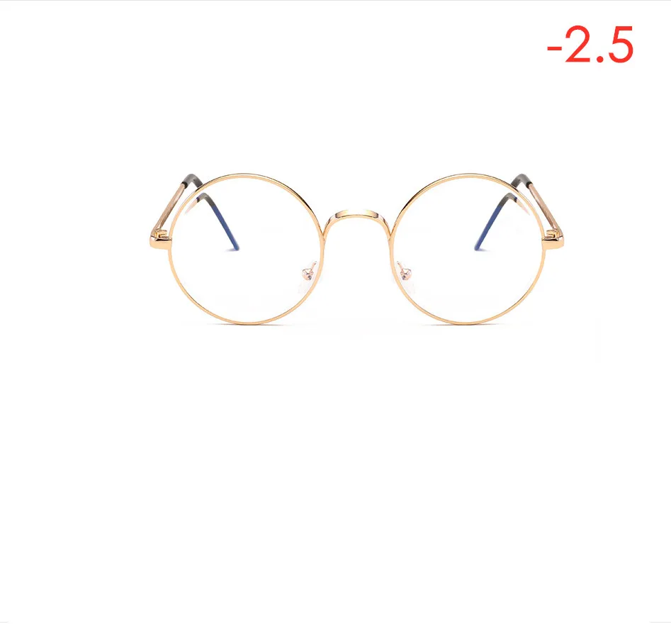 GN5 gold frame GLTREE готовое изделие круглые очки для близорукости Ретро тренд полностью металлические очки Сверхлегкая рама унисекс очки для близорукости-1,0-4,0 GN5 - Цвет оправы: GN5 gold frame